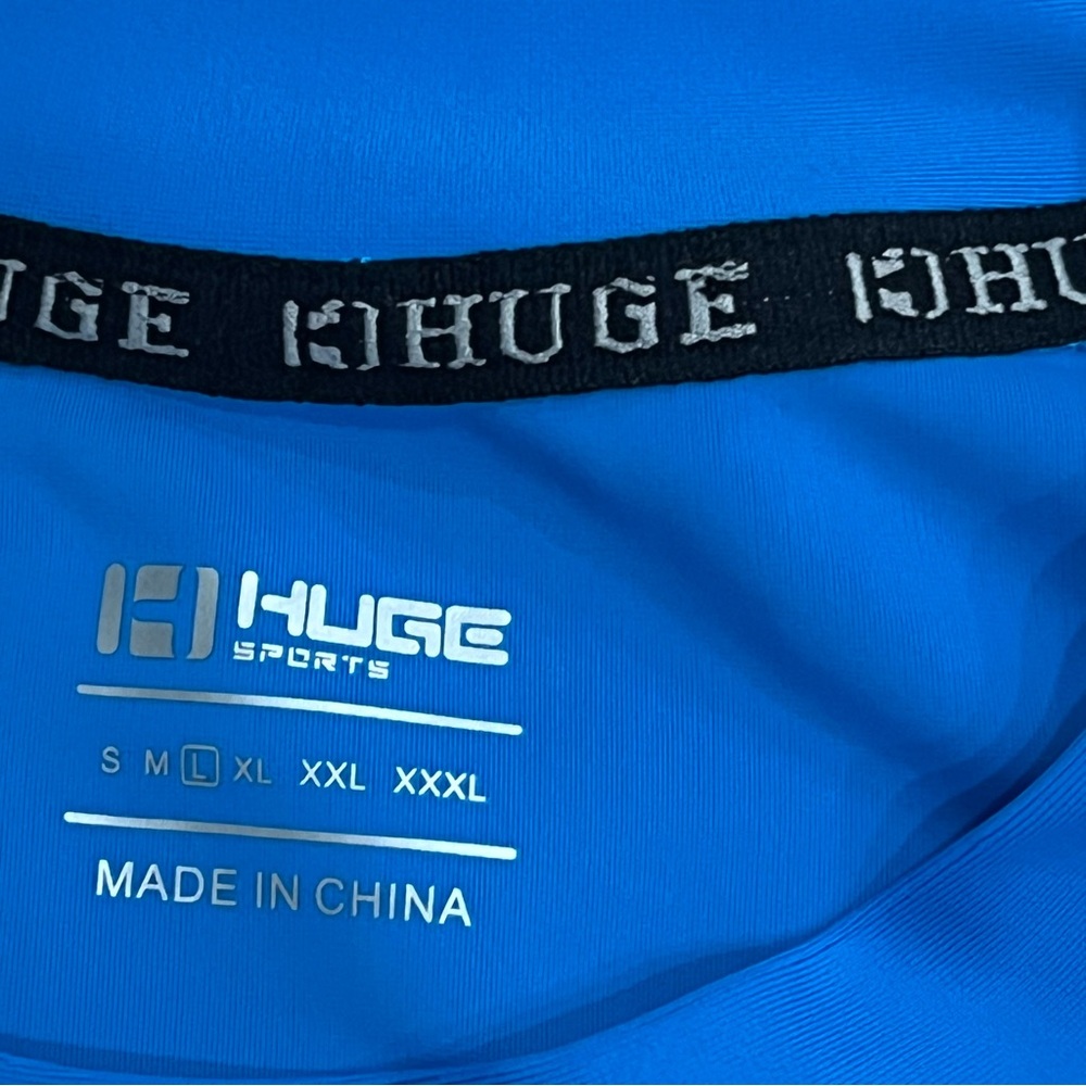 Huge Sports Men Large Splice UV Sun Protection‎ UPF 50+ Skins Rash Guard LS Blue - Picture 5 of 9
